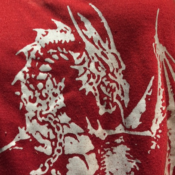 Women’s Sleeveless Red Dragon Top with Crochet Butterfly RacerBack - Picture 5 of 6